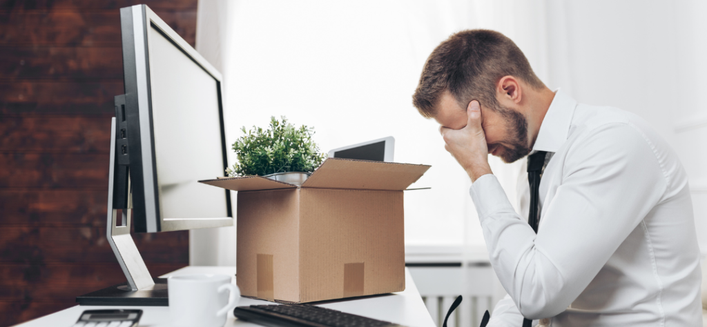 Upset man made redundant via video call