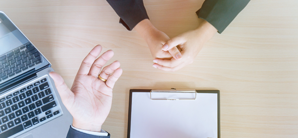 someone having an interview